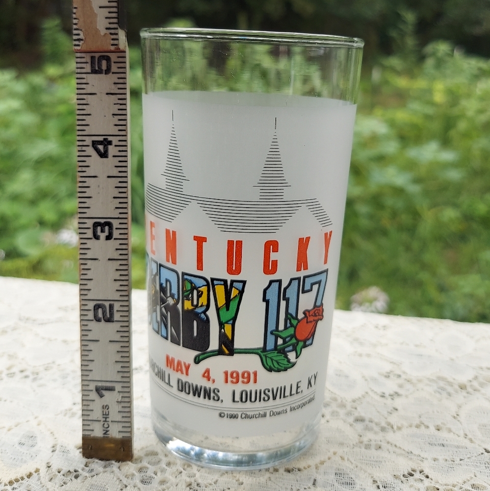 Vintage 1991 Kentucky Derby Glass Tumbler Churchill Downs